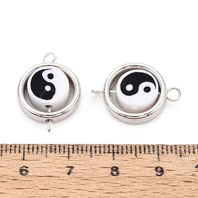 Polymer Clay Beads with CCB Plastic Frame Connector Charms CLAY-T022-35M-01A-1
