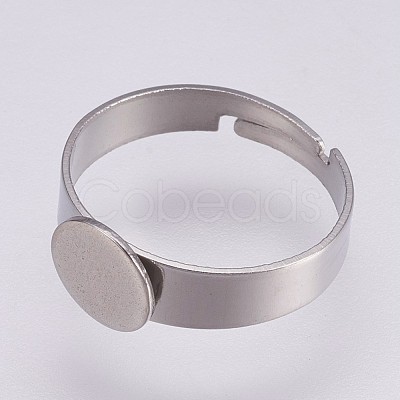 Tarnish Resistant Adjustable 304 Stainless Steel Pad Ring Settings X-STAS-I088-I-01P-1