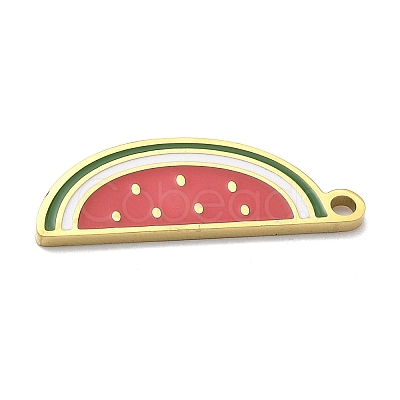 304 Stainless Steel Fruit Enamel Pendants STAS-G362-04G-15-1