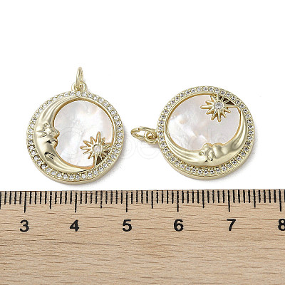 Brass Micro Pave Cubic Zirconia Pendants KK-G485-17D-G-1