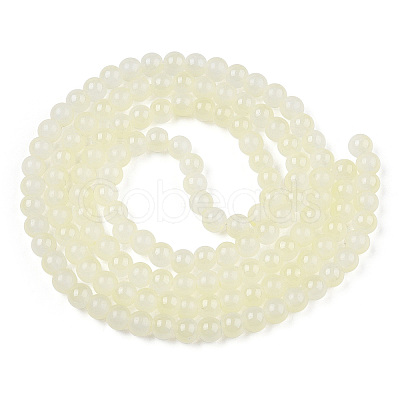 Baking Paint Imitation Jade Glass Round Bead Strands X1-DGLA-N003-8mm-03-1