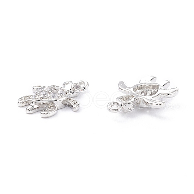 Rack Plating Brass Micro Pave Cubic Zirconia Pendants X-ZIRC-C026-07P-1