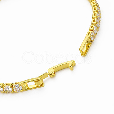 Clear Cubic Zirconia Tennis Bracelet BJEW-N241-001C-01LG-NR-1