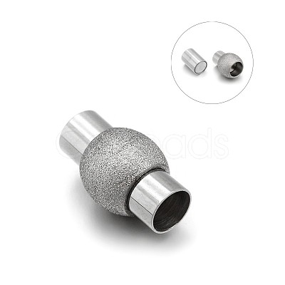 Tarnish Resistant 304 Stainless Steel Textured Magnetic Clasps with Glue-in Ends STAS-E089-32C-1