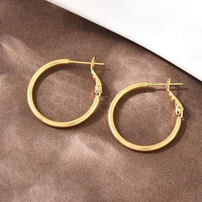 Brass Hoop Earrings EJEW-C171-02G-1