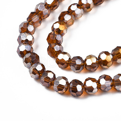 Electroplate Glass Beads Strands EGLA-R016-4m-4-1