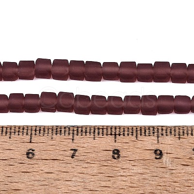 Transparent Frosted Glass Beads Strands GLAA-N072-01A-A17-1