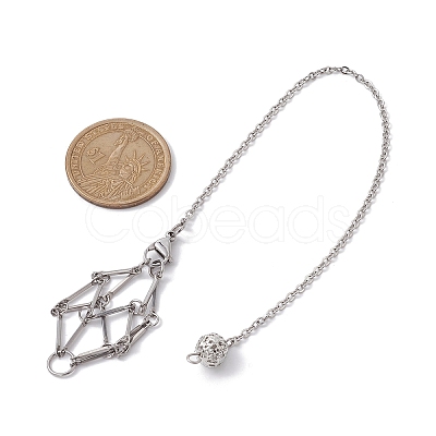Tarnish Resistant 201 Stainless Steel Pouch Dowsing Pendulums PALLOY-JF02505-02-1