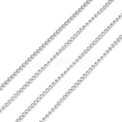 Non-Tarnish 3.28 Feet 304 Stainless Steel Curb Chains X-CHS-R008-04-1