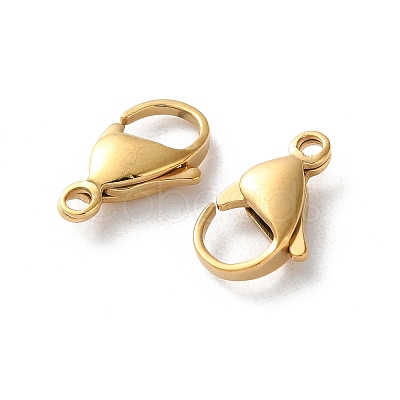 304 Stainless Steel Lobster Claw Clasps STAS-V007-01G-G-1