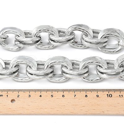 Unisex Thick Aluminum Double Link Chains Necklaces LS-NJEW-V006-01P-1