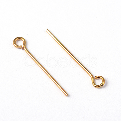 Golden Plated Brass Eye Pin Jewery Making Findings X-EPC2.0cm-G-1