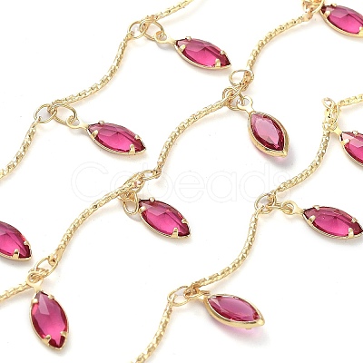 Handmade Brass Curved Bar Link Chains KK-F871-60G-1