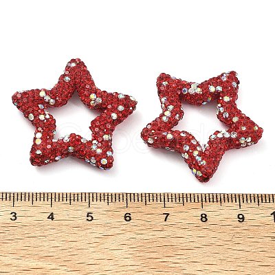 Star Shape Polymer Clay Rhinestone Beads CLAY-NH0001-06C-1