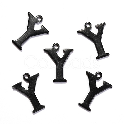 304 Stainless Steel Alphabet Charms STAS-H122-Y-EB-1