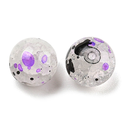 Transparent Crackle Glass Beads GLAA-D012-02E-1