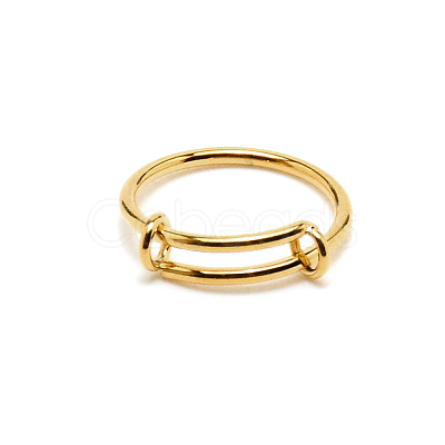 304 Stainless Steel Wire Wrap Expandable Adjustable Ring for Women RJEW-WH0007-01C-G-1