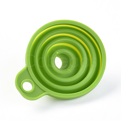 Portable Foldable Silicone Funnel Hopper AJEW-WH0104-40F-1