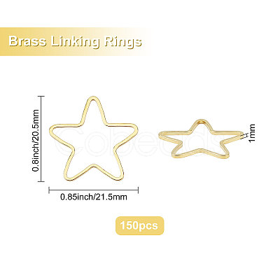 CREATCABIN 150Pcs Star Brass Linking Rings KK-CN0001-03-1