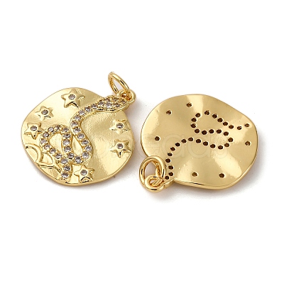 Brass Micro Pave Cubic Zirconia Pendants KK-P308-79G-1