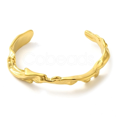 304 Stainless Steel Cuff Bangles for Women BJEW-D038-01G-1