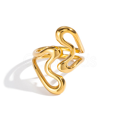 Irregular 304 Stainless Steel Cuff Open Rings for Women LD5997-1