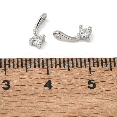 Brass Pave Clear Cubic Zirconia Charms CU-CBA9FFD-11P-07-1