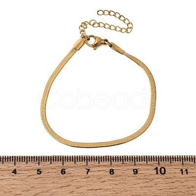 304 Stainless Steel Snake Chain Bracelets for Women BJEW-P389-01G-1