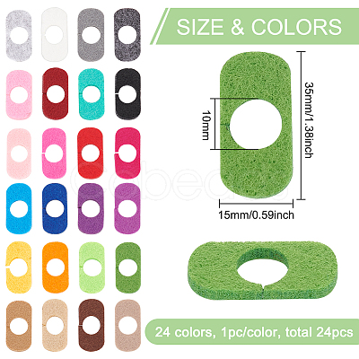 24Pcs 24 Colors Felt Wine Glass Charms AJEW-BC0004-20-1