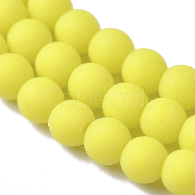 Frosted Opaque Glass Bead Strands FGLA-G002-A06-1