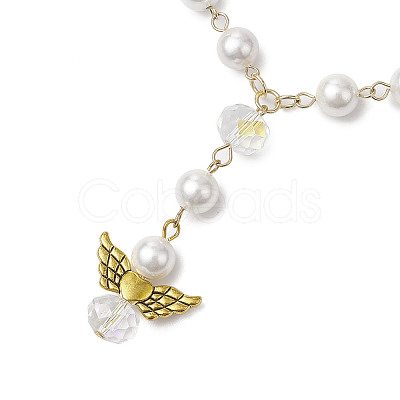 5Pcs Shell Pearl Round Beads Charm Bracelets BJEW-JB11228-1