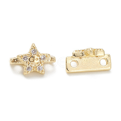 Rack Plating Brass Pave Cubic Zirconia Slide Charms KK-G464-02LG-1