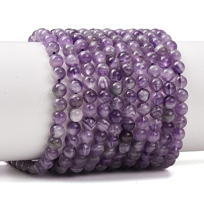 Natural Chevron Amethyst Beads Strands G-K256-51-4mm-1
