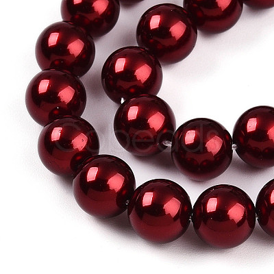 Baking Paint Pearlized Glass Pearl Bead Strands HY-N002-8mm-A13-1