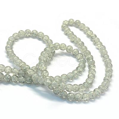 Baking Paint Transparent Crackle Glass Round Bead Strands DGLA-Q018-10mm-41-1