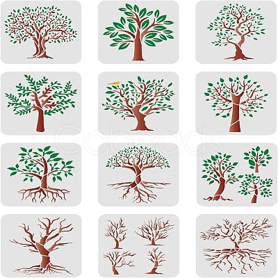 PET Hollow out Drawing Painting Stencils Sets for Kids Teen Boys Girls DIY-WH0172-752-1