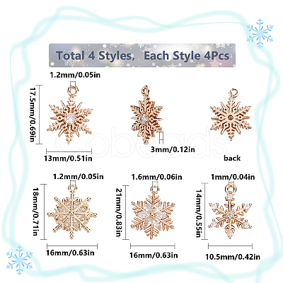 16Pcs 4 Style Brass Micro Pave Cubic Zirconia Charm FIND-SC0004-62-1