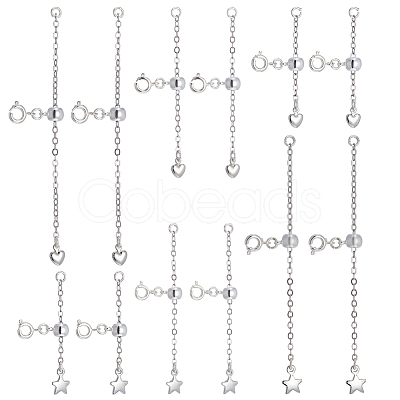 12Pcs 6 Styles Brass Ends with Chain FIND-NB00003-1