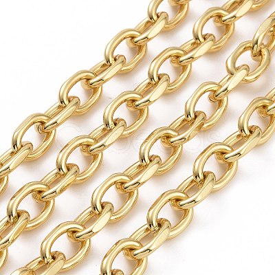 Unwelded Faceted Brass Cable Chains CHC-G005-23G-1