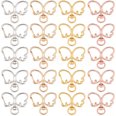 20Pcs 4 Colors Alloy Swivel Clasps FIND-SC0017-27-1