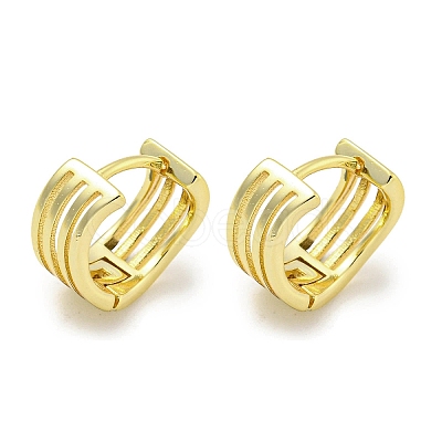 Thick Brass Hoop Earrings EJEW-L211-011I-G-1