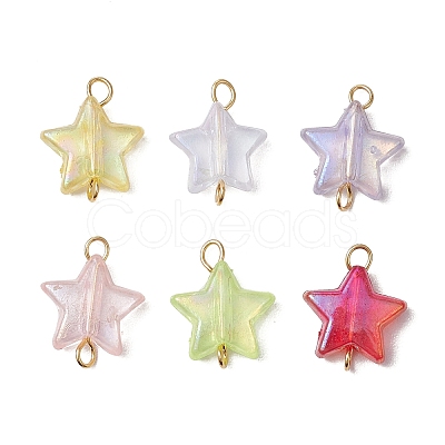 Transparent Acrylic Star Connector Charms PALLOY-JF03548-1
