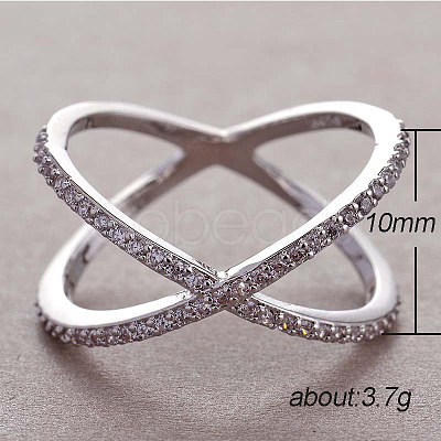 Simple Style Brass Cubic Zirconia Finger Rings FS-WG32029-03-1