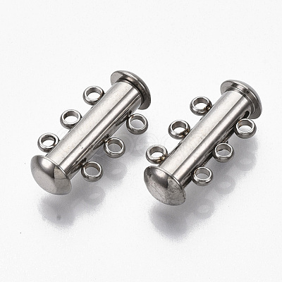 Tarnish Resistant 304 Stainless Steel Slide Lock Clasps STAS-S079-158P-1
