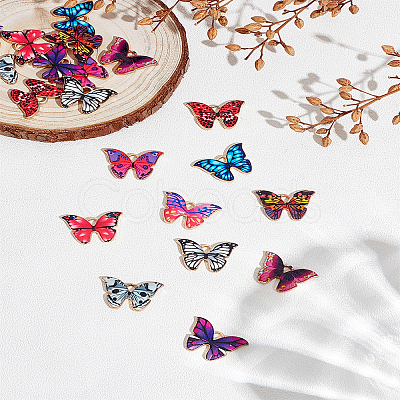 20Pcs 10 Colors Alloy Enamel Pendants ENAM-LP0001-71-1