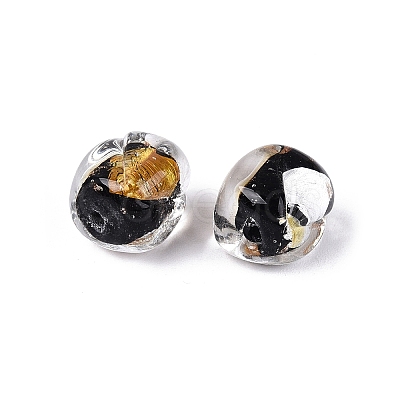 Handmade Gold & Silver Foil Glass Beads FOIL-Q003-01B-1