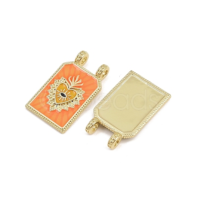 Brass Enamel Pendants KK-B157-28B-G-1