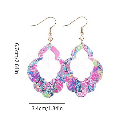 Acrylic Flower Dangle Earrings FS-WG4A50C-01-1
