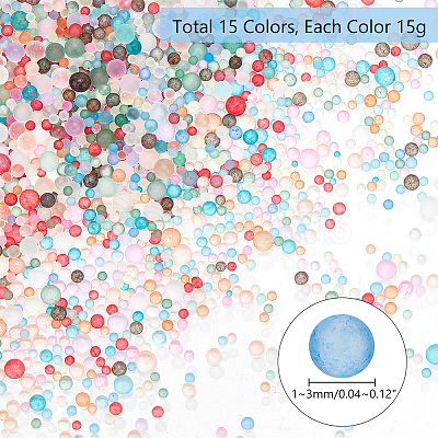 PandaHall Elite 225G 15 Colors Frosted No Hole MRMJ-PH0001-79-1