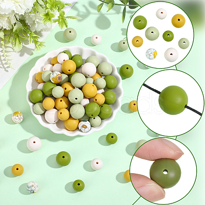 100Pcs Silicone Beads SIL-PA0001-39C-1